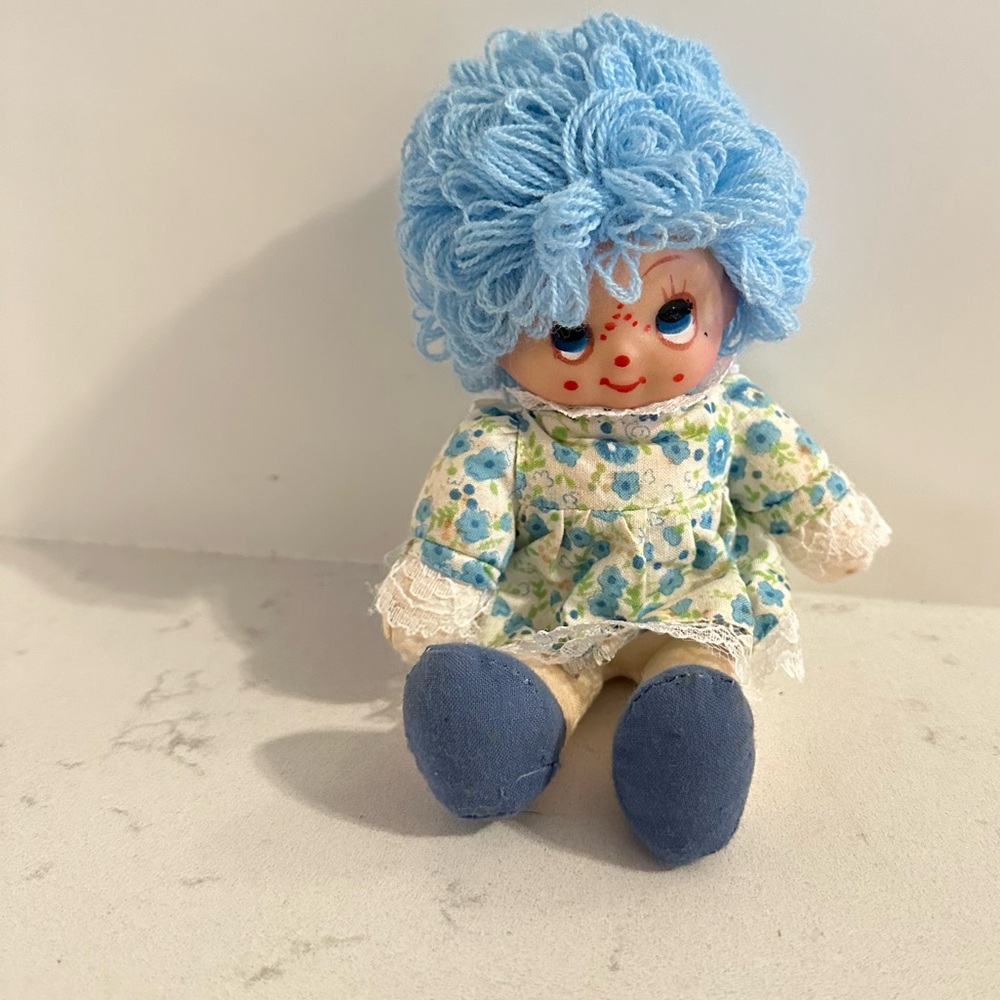 Vintage Ace Novelty Baby Doll with Blue Hair